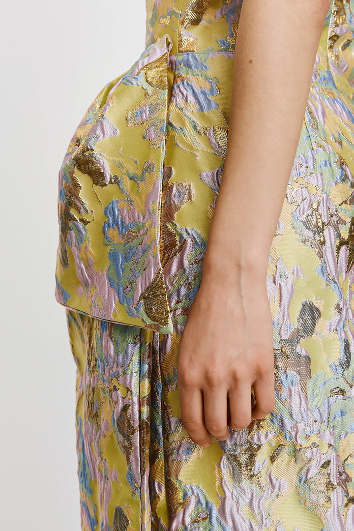 Vicky Midi (Abstract) – Strapless midi φόρεμα με ιδιαίτερο μεταλλικό κέντημα Mormor