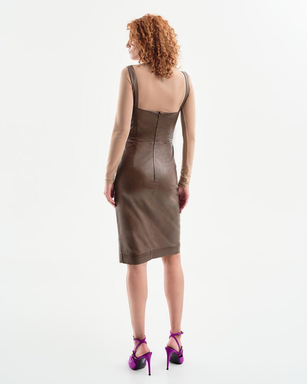 Φόρεμα pencil εφαρμοστό όψη δέρματος Access Fashion - A Collection Boutique