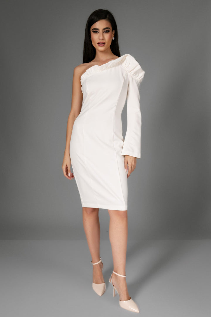 Φόρεμα pencil με έναν ώμο και βολάν Access Fashion - A Collection Boutique
