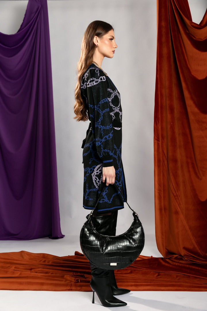 Φόρεμα πλεκτό κρουαζέ με αλυσίδες Figaro Fashion - A Collection Boutique
