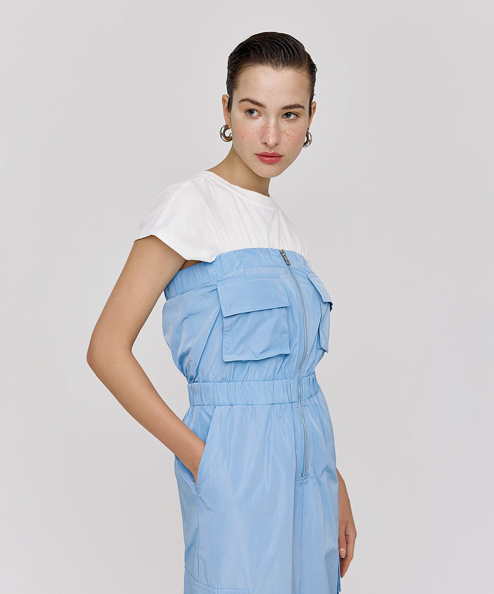 Φόρεμα στράπλες μακρύ με τσέπες Access Fashion