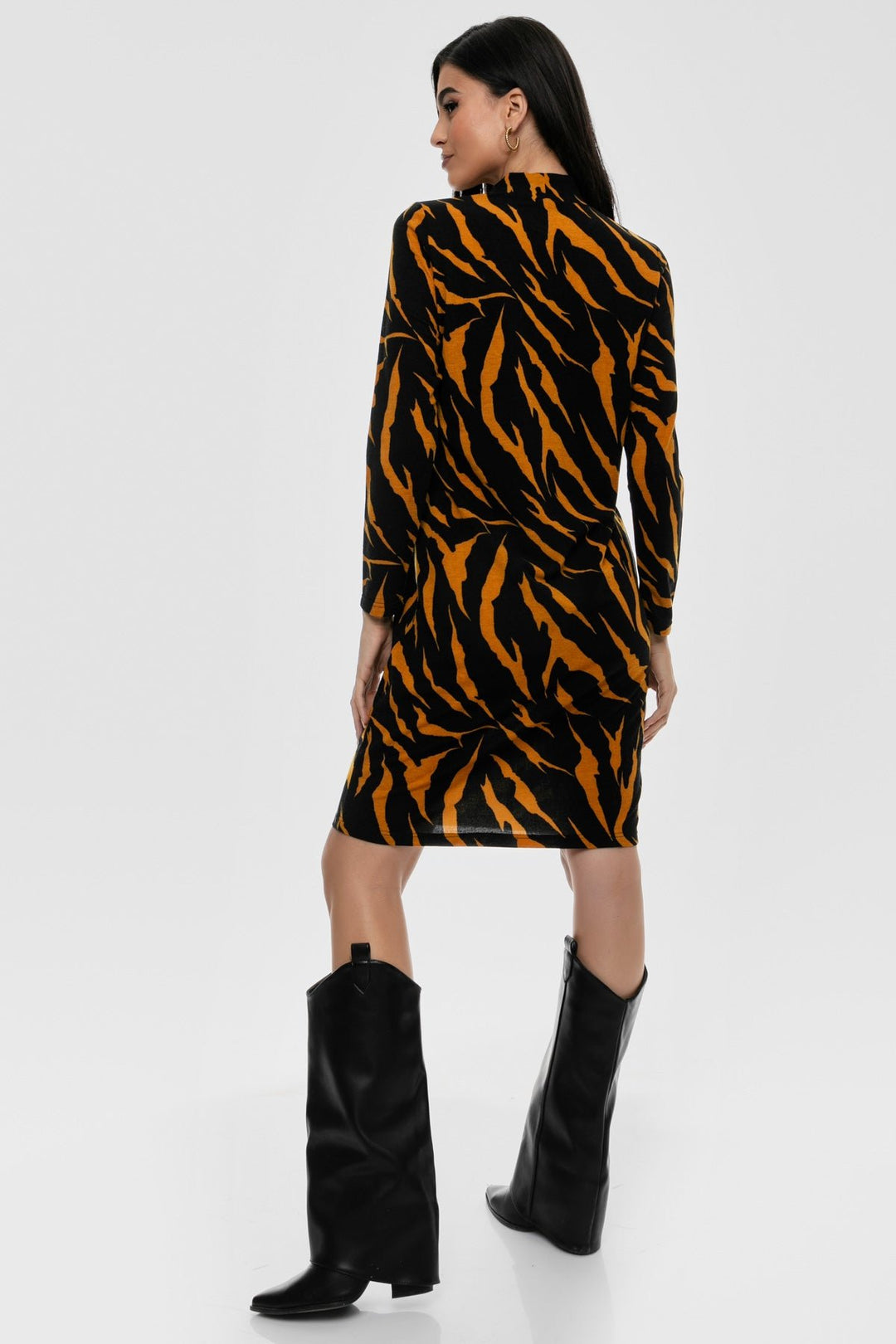 Φόρεμα zebra print σε πλεκτό ύφασμα A Collection Boutique