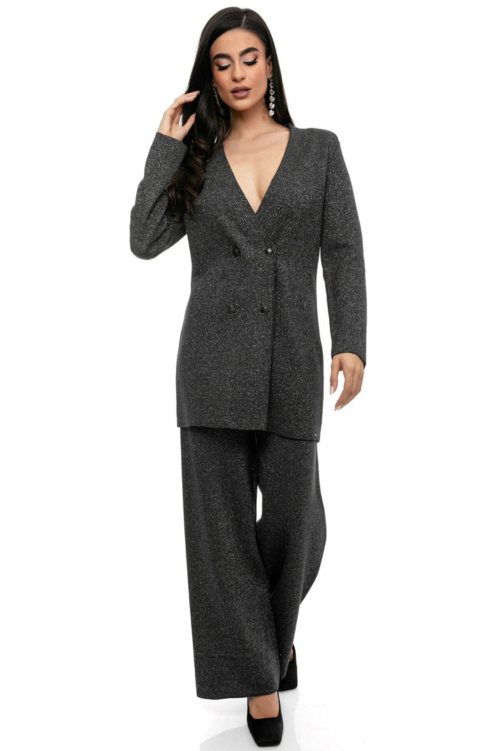 Κοστούμι με lurex νήμα πλεκτό Aggel Knitwear - A Collection Boutique