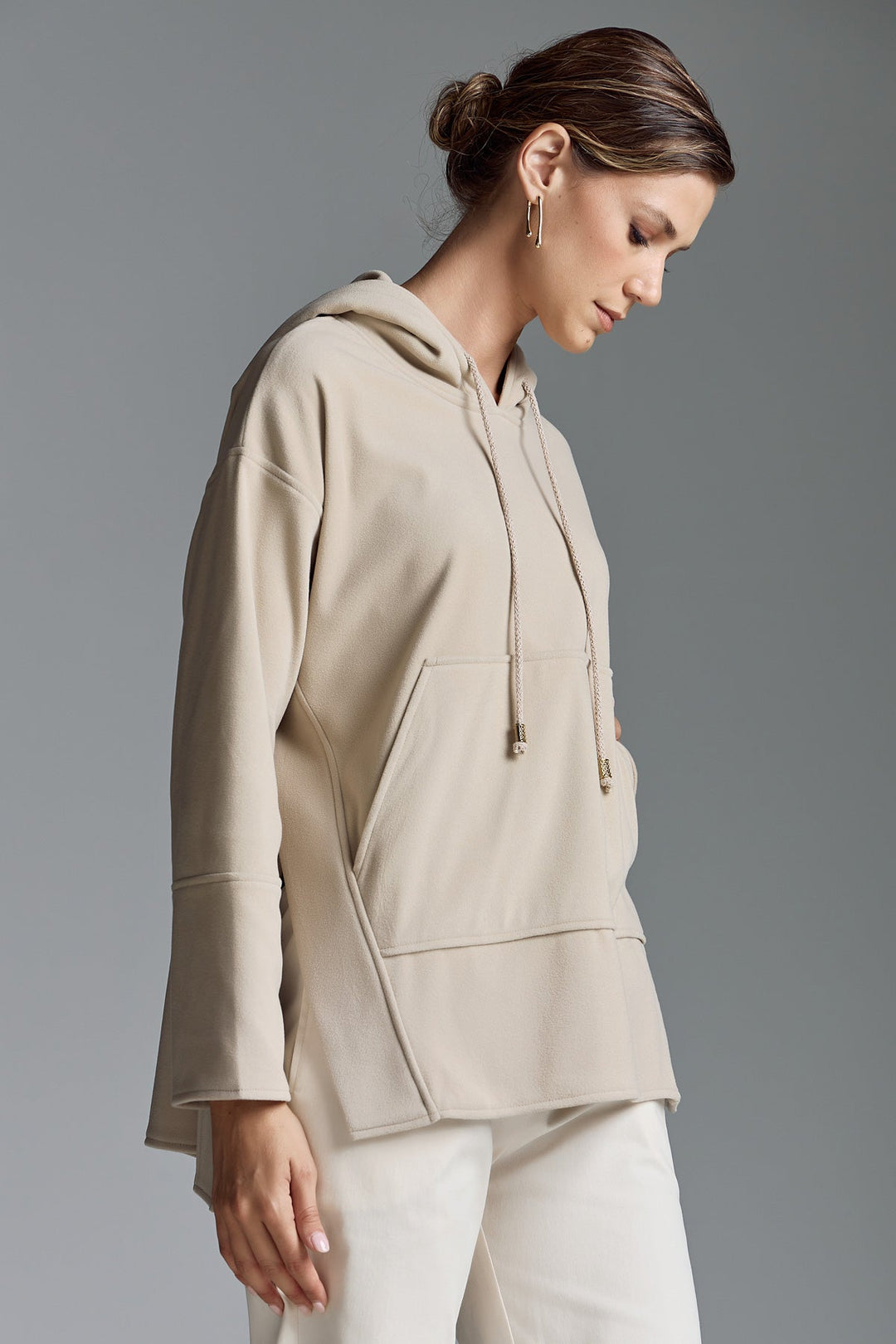 Μπλούζα φούτερ oversized με ανοίγματα Figaro Fashion - A Collection Boutique