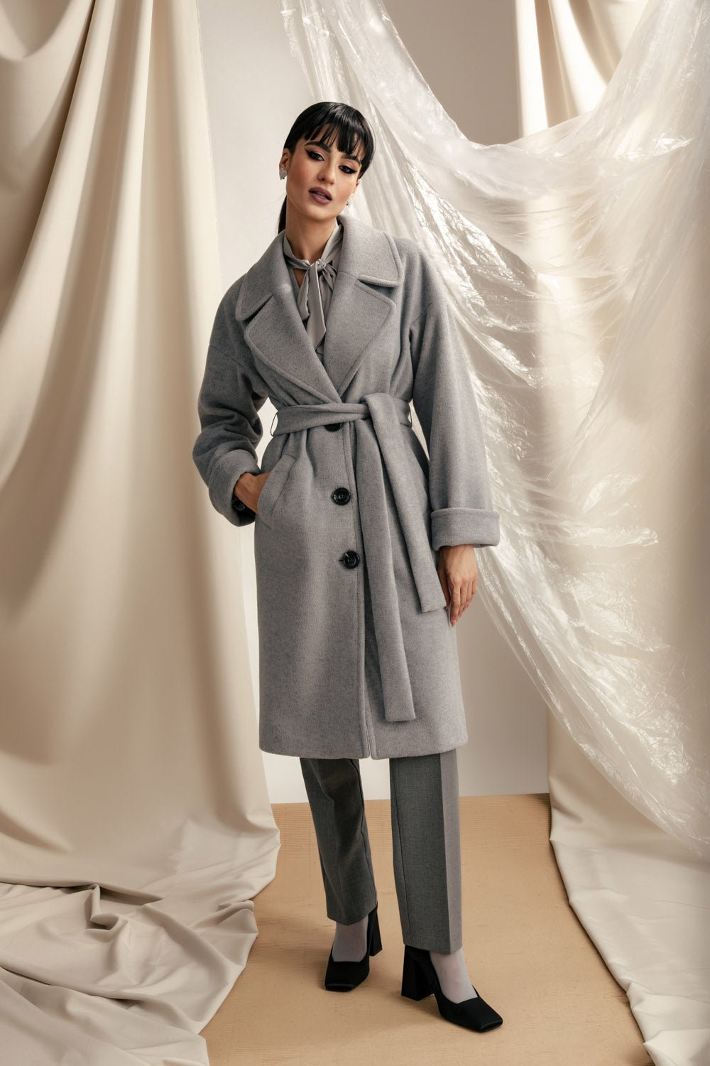 Παλτό μακρύ με δετή ζώνη Coelia - A Collection Boutique