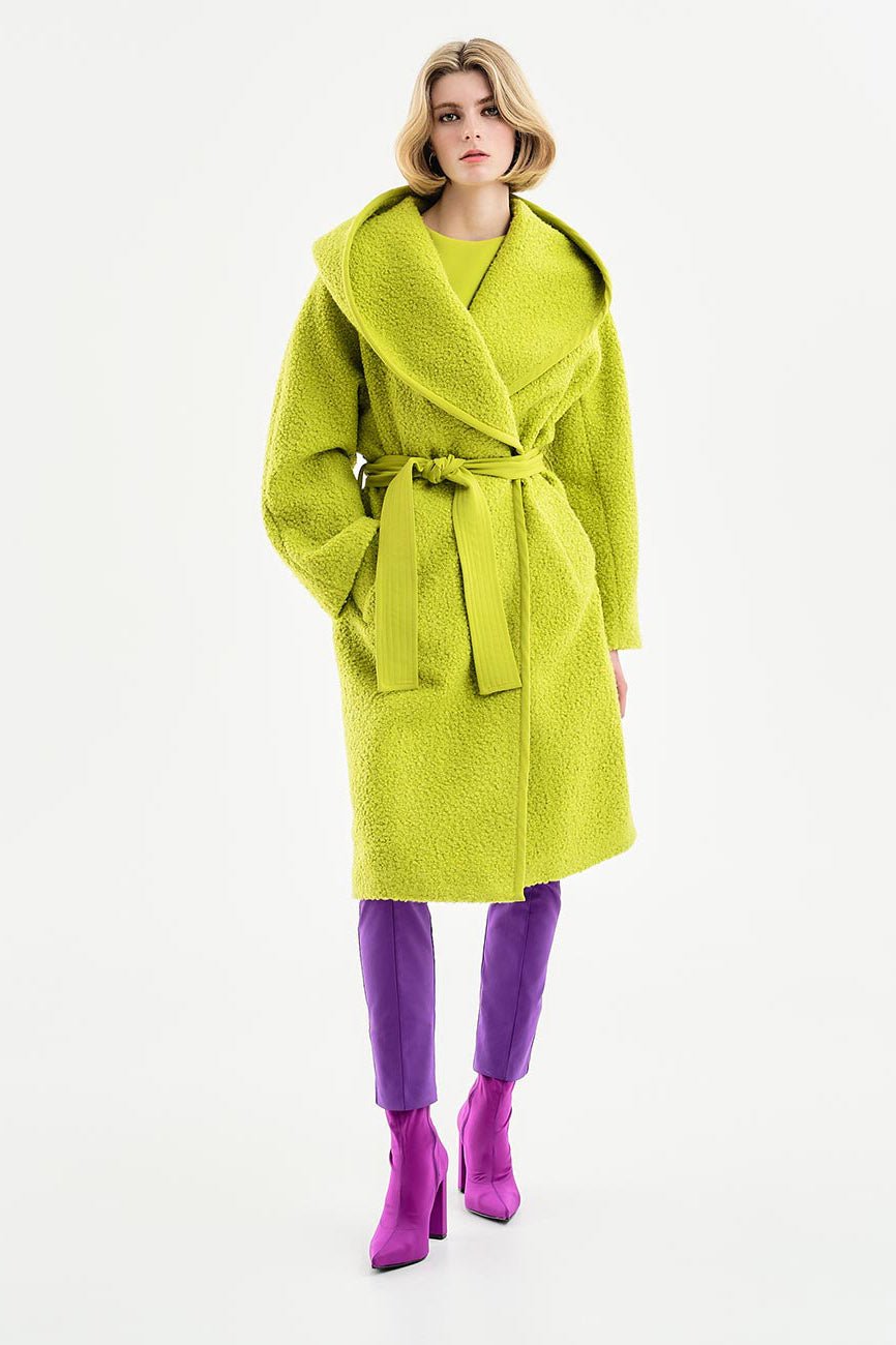 Παλτό με μεγάλο γιακά και ζώνη Access Fashion - A Collection Boutique