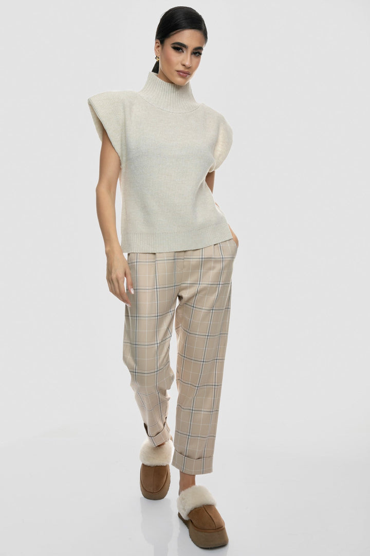 Πλεκτή αμάνικη μπλούζα με βάτες Figaro Fashion - A Collection Boutique