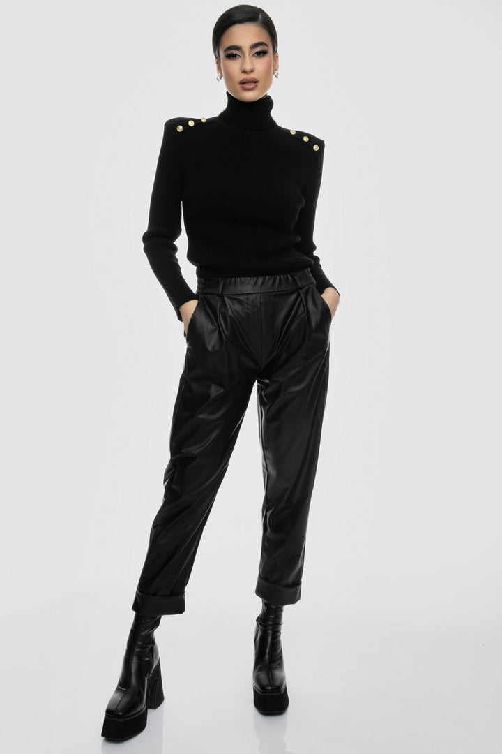 Πλεκτή μπλούζα ζιβάγκο με κουμπία Aggel Knitwear - A Collection Boutique