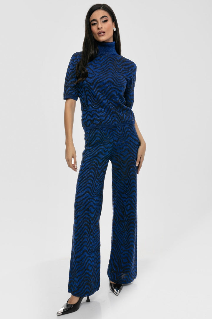 Πλεκτό lurex ζεβρα σετ Aggel Knitwear - A Collection Boutique