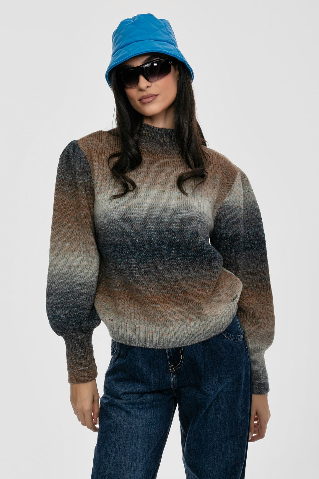 Πλεκτό πουλόβερ με φουσκωτά μανίκια Aggel Knitwear - A Collection Boutique