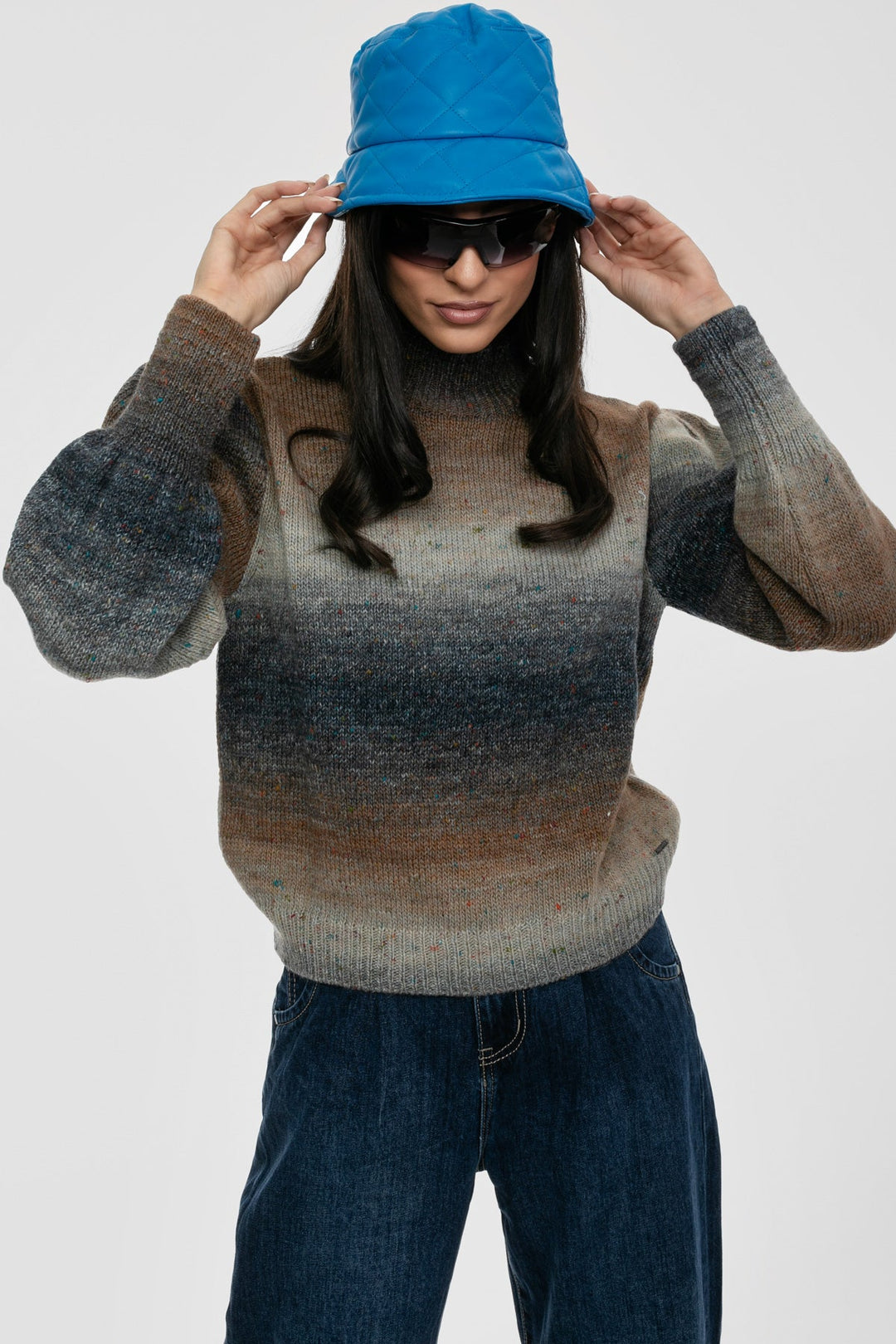 Πλεκτό πουλόβερ με φουσκωτά μανίκια Aggel Knitwear - A Collection Boutique